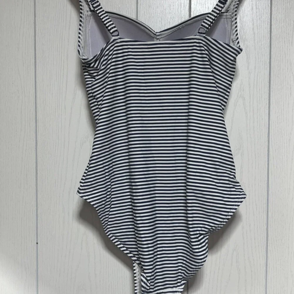 NIPTUCK Tummy Control Swimsuit Classic Nautical Navy & White Striped One-Piece - Picture 3 of 9